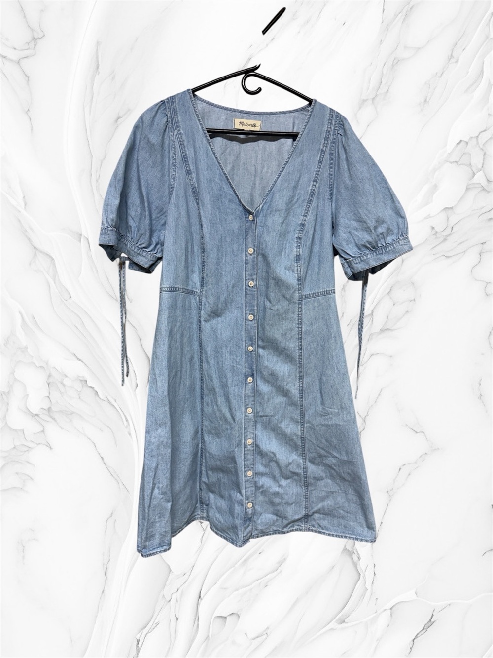 Madewell Light Blue Denim Button-Front Mini Dress sz 14W